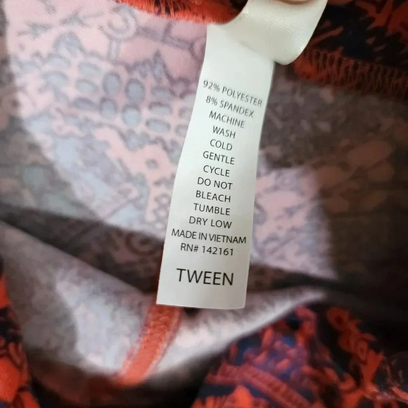 LuLaRoe Legging TWEEN Size Red Yellow Black Geometric NWOT - Picture 5 of 5